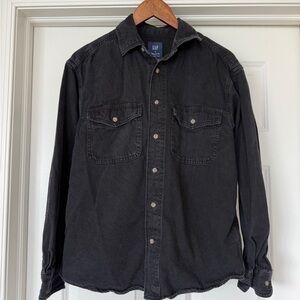 GAP Relaxed Fit Black Denim button down over Shirt